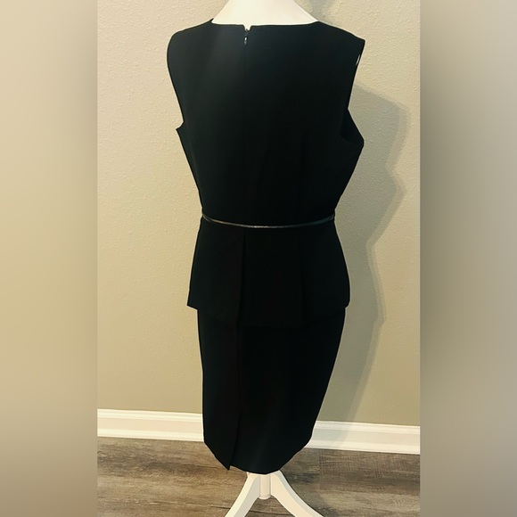 CALVIN KLEIN Elegant Formal Black Belted Dress size 12 Excellent Condition - Picture 5 of 14